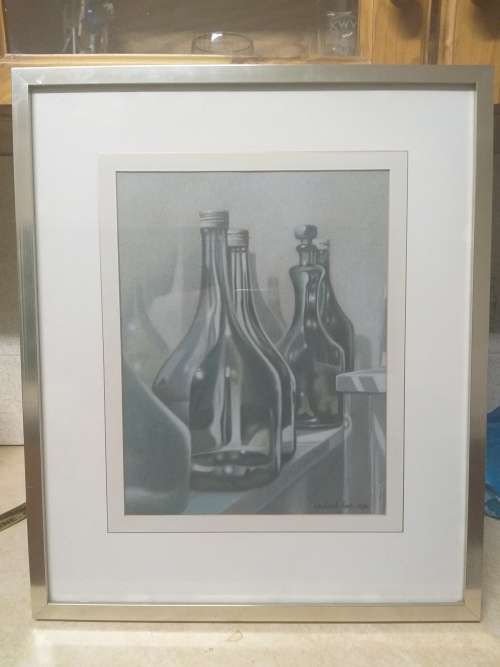 Michael Roos Still life with wine jars- Pastel
